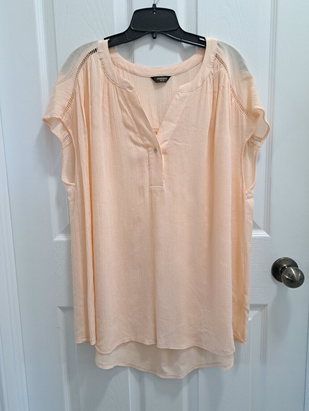 Denver Hayes Peach Tunic Blouse Women's Size XL Flowy Lightweight Top Feminine